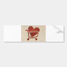 Shopping Cart Heart Adesivo