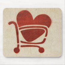 Shopping Cart Heart Mousepad