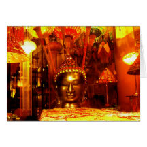Shopping for Buddha greeting card