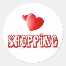 Shopping Hearts Sticker