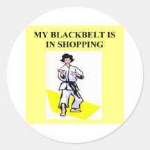 shopping queen humour round sticker