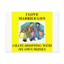 shopping wife joke postcard