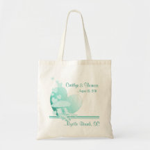 Shore Love/ Green Canvas Bag