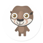 Short Clawed Otter - My Conservation Park Round Stickers