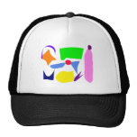 Short Small White Centred Equal Green Mesh Hat