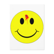 Shot Dead Head Smiley Face Bleeding Bullet Hole