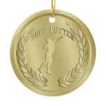Shot Putter Gold Toned Medal Ornament