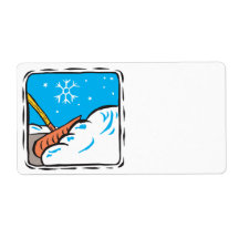 Shoveling Snow Shipping Label