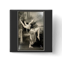 Show Girl Vintage Risque French Postcard Pinback Buttons