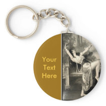 Show Girl Vintage Risque French Postcard Key Chain