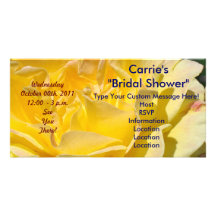 Shower Invitation Yellow Rose Flower Showers Bride Personalized Photo Card