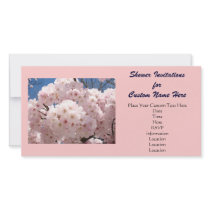 Shower Invitations Pink Spring Flower Blossoms