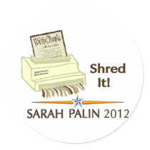Shred the Constitution Round Stickers