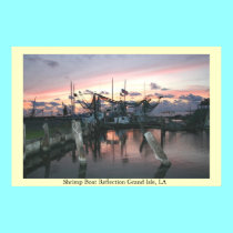 Shrimp Boat Reflection, Grand Isle LA posters