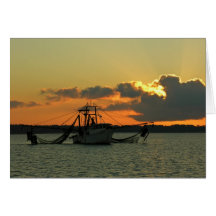 Shrimp Boat Sunrise Cards
