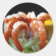Shrimp Cocktail Lemons Lettuce Seafood Sticker