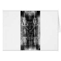 Shroud of Turin, Frontal View Negative Greeting Card