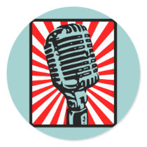 Shure 55S Vintage Microphone Round Sticker