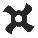 shuriken black ninja star stickers