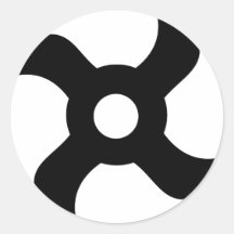 shuriken black ninja star sticker