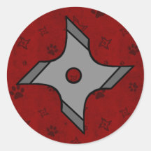 Shuriken Ninja Star In Red Sticker