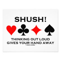 Shush! Thinking Out Loud Gives Your Hand Away Custom Announcements