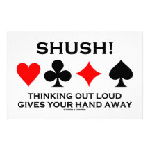 Shush! Thinking Out Loud Gives Your Hand Away Stationery Design