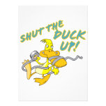 shut the duck up duct tape duck toon personalized announcement