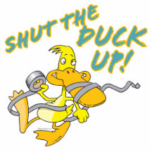 shut the duck up duct tape duck toon photo cutout