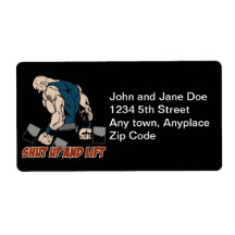 Shut Up and Lift Weightlifter Custom Shipping Label