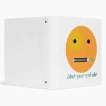 Shut Your Piehole Smiley Vinyl Binders