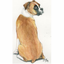 "Shy Boxer" Dog Art Ornament