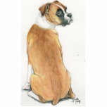 "Shy Boxer" Dog Art Ornament photo sculptures