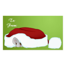 Shy Christmas mouse Gift tag Business Cards