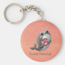 Shy Narwhal with Donut Key Chains