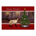 Siamese Cat - Buon Natale- Italian Christmas Card