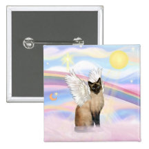 Siamese Cat - Clouds Button