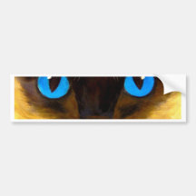 Siamese Cat Feline Art Painting - Multi Bumper Stickers