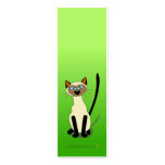 Siamese Cat Mini Bookmarks (Green) Business Card Templates
