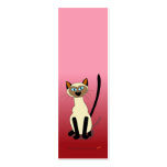 Siamese Cat Mini Bookmarks (Red) Business Card Template