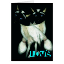 Siamese Cats Love Card
