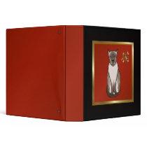 Siamese Kitty with Red and Gold Scrapbook Binder