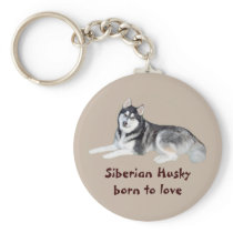 Siberian Husky Beautiful Keychain