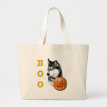 Siberian Husky (black) Boo Canvas Bag