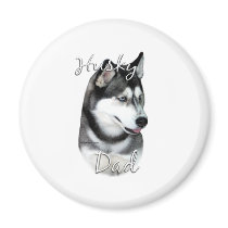 Siberian Husky (blk) Dad 2 Refrigerator Magnets