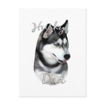 Siberian Husky (blk) Dad 2 Postcards