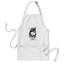 Siberian Husky (blk) Mom 2 Aprons