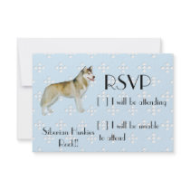 Siberian Husky - Blue w/ White Diamond Design Custom Invite
