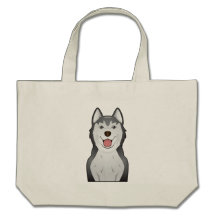 Siberian Husky Cartoon Bags