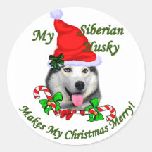 Siberian Husky Christmas Gifts Sticker